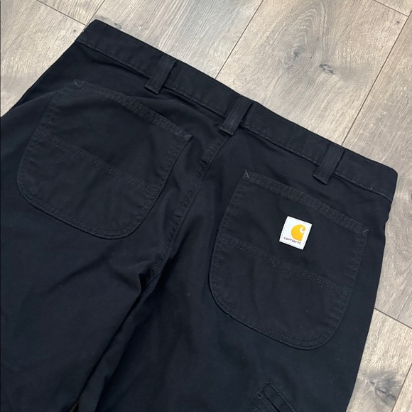 Carhartt Black Relaxed Fit Pants size 36 x32 cargo work pants rugged flex - Picture 4 of 8